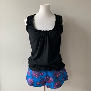 Black Ruffle Raceback Tank Top Size Small